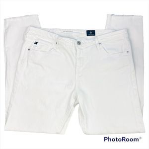 AG Adriano Goldschmied The Stevie White High Rise Straight Ankle Jeans Sz 32R